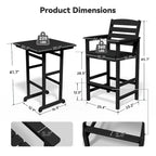 Plastic Tall adirondack Chair Set Of 5-Piece Patio Conversation Set