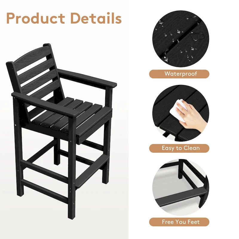 Plastic Tall adirondack Chair Set Of 5-Piece Patio Conversation Set