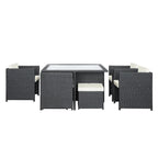 Transposed 9-piece Outdoor Patio Dining Set