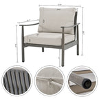 5-Person Aluminum Patio Conversation Set with Webbing Chair Back and Cushions