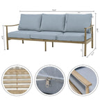 5-Person Aluminum Patio Conversation Set with Webbing Chair Back and Cushions