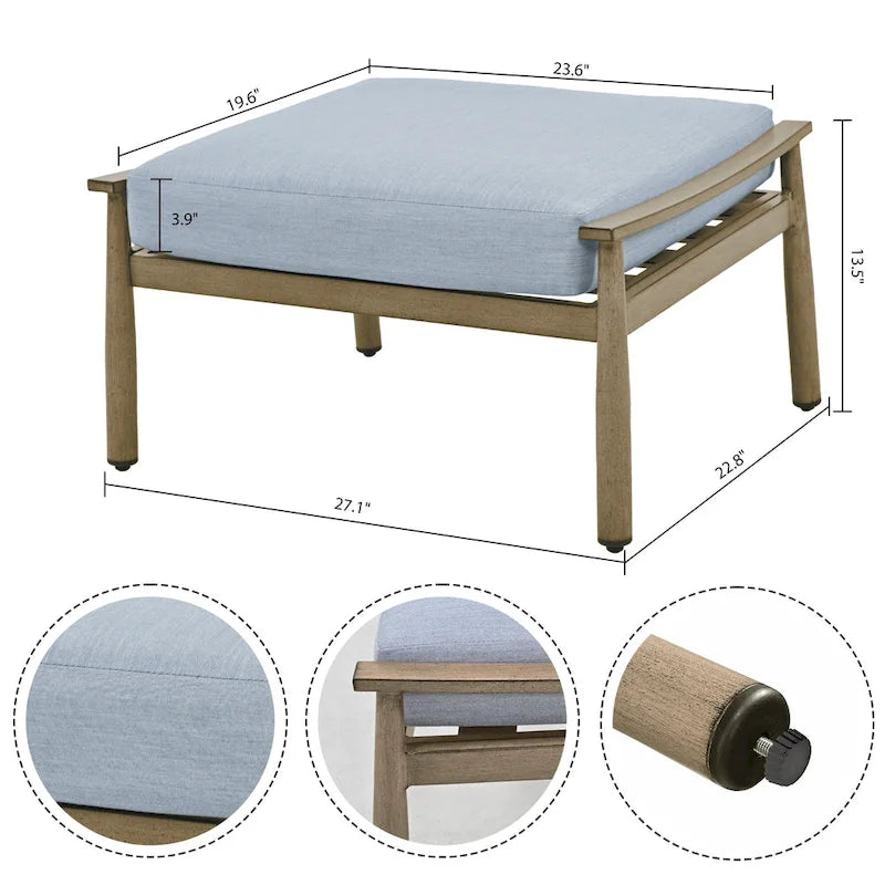 5-Person Aluminum Patio Conversation Set with Webbing Chair Back and Cushions