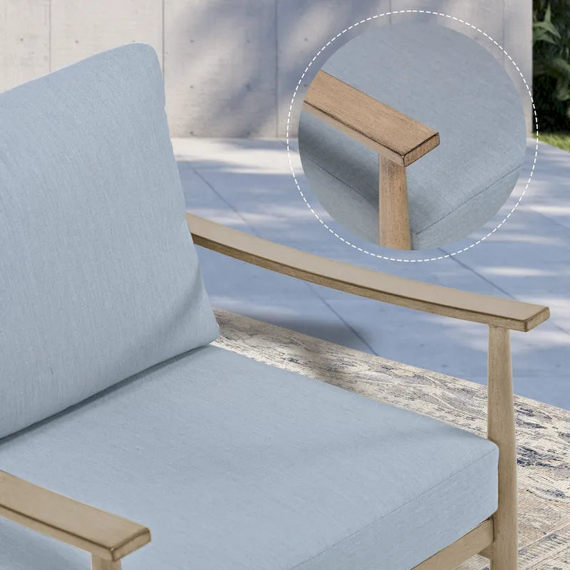 5-Person Aluminum Patio Conversation Set with Webbing Chair Back and Cushions