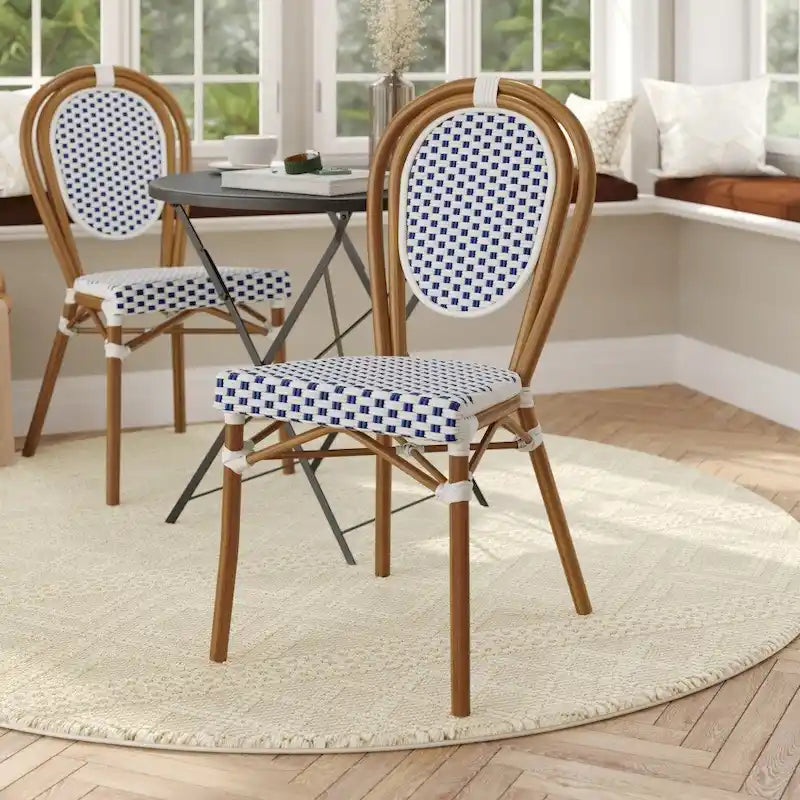 All-Weather Commercial Paris Chair with Black Metal Frame - N/A