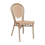 All-Weather Commercial Paris Chair with Black Metal Frame - N/A