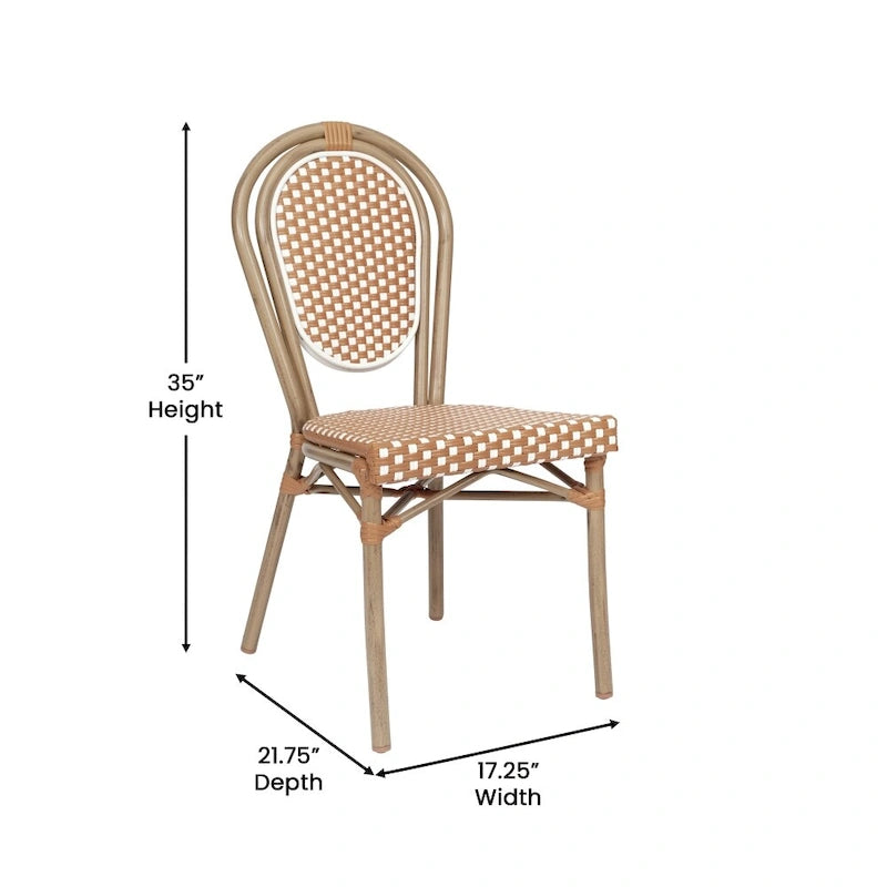 All-Weather Commercial Paris Chair with Black Metal Frame - N/A