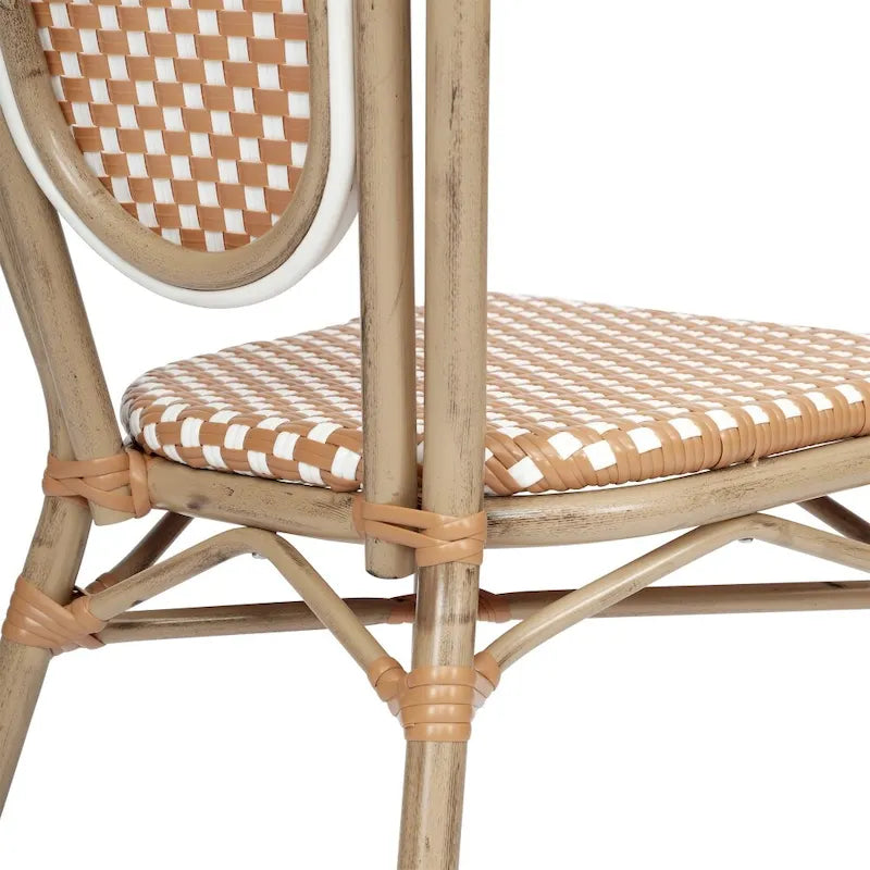 All-Weather Commercial Paris Chair with Black Metal Frame - N/A