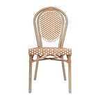 All-Weather Commercial Paris Chair with Black Metal Frame - N/A