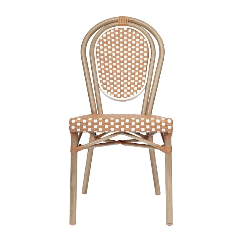 All-Weather Commercial Paris Chair with Black Metal Frame - N/A