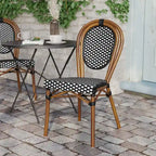 All-Weather Commercial Paris Chair with Black Metal Frame - N/A
