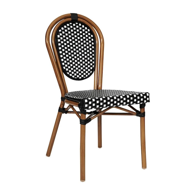 All-Weather Commercial Paris Chair with Black Metal Frame - N/A