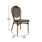 All-Weather Commercial Paris Chair with Black Metal Frame - N/A