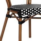 All-Weather Commercial Paris Chair with Black Metal Frame - N/A