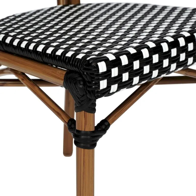 All-Weather Commercial Paris Chair with Black Metal Frame - N/A
