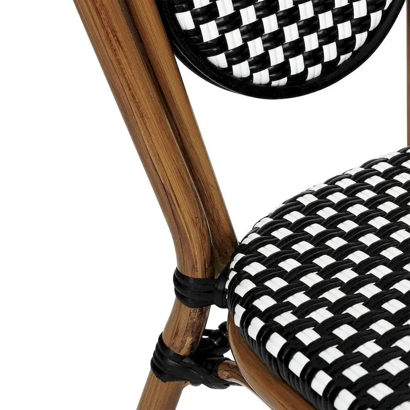 All-Weather Commercial Paris Chair with Black Metal Frame - N/A