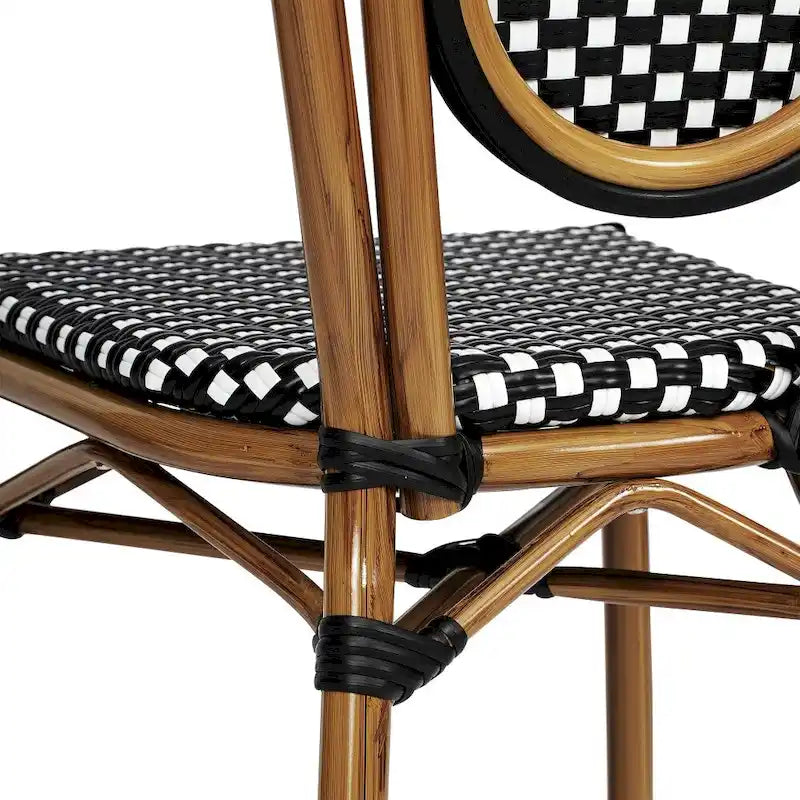All-Weather Commercial Paris Chair with Black Metal Frame - N/A