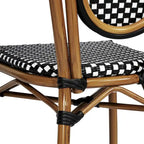 All-Weather Commercial Paris Chair with Black Metal Frame - N/A