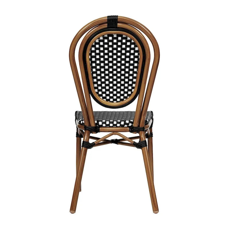 All-Weather Commercial Paris Chair with Black Metal Frame - N/A