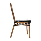 All-Weather Commercial Paris Chair with Black Metal Frame - N/A
