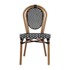 All-Weather Commercial Paris Chair with Black Metal Frame - N/A