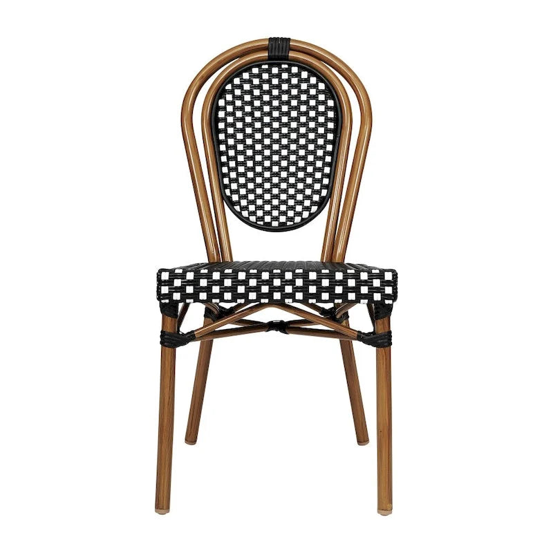 All-Weather Commercial Paris Chair with Black Metal Frame - N/A