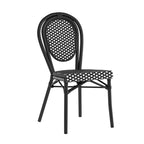 All-Weather Commercial Paris Chair with Black Metal Frame - N/A
