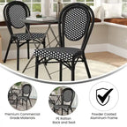 All-Weather Commercial Paris Chair with Black Metal Frame - N/A