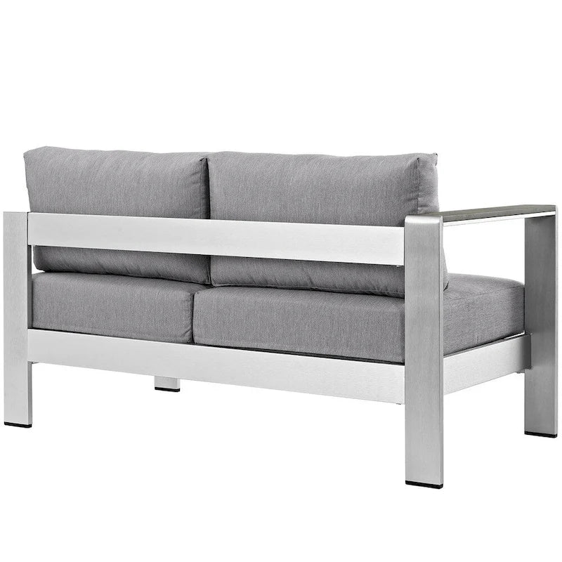Beach Aluminum Outdoor Patio Left-Arm Loveseat