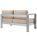 Beach Aluminum Outdoor Patio Left-Arm Loveseat
