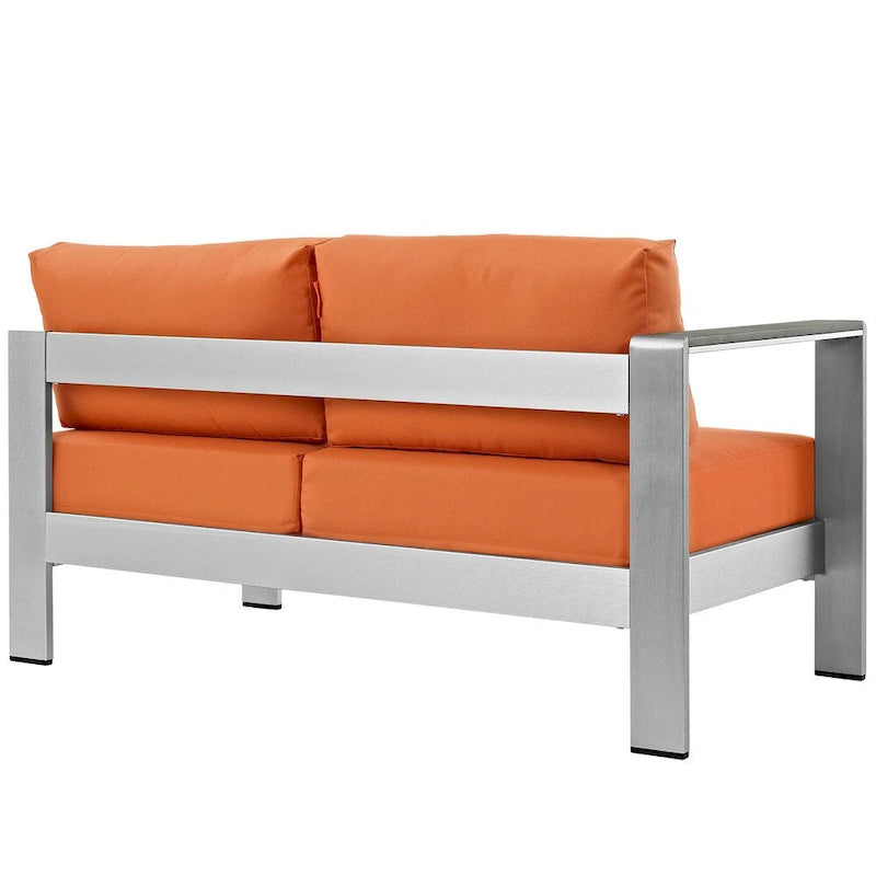 Beach Aluminum Outdoor Patio Left-Arm Loveseat