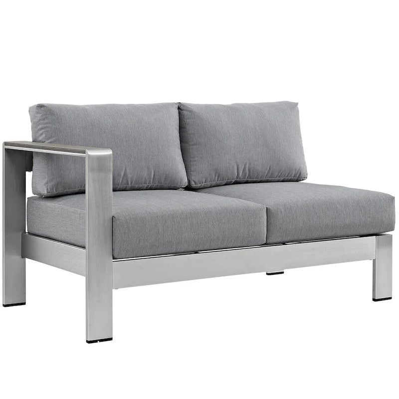 Beach Aluminum Outdoor Patio Left-Arm Loveseat