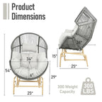 Patio Glider Egg Chair Rocking Egg Chair - Dark Grey