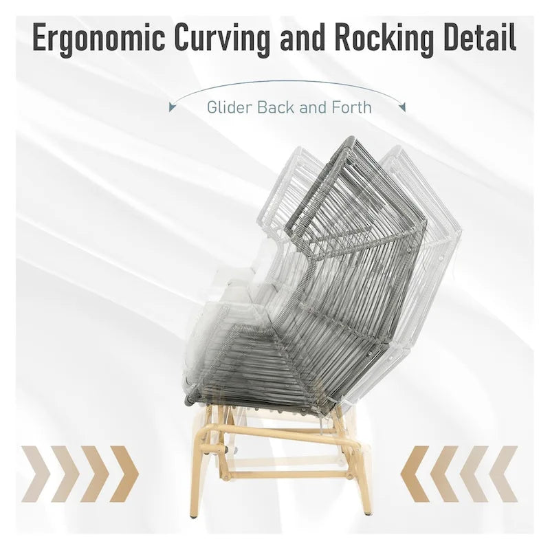 Patio Glider Egg Chair Rocking Egg Chair - Dark Grey