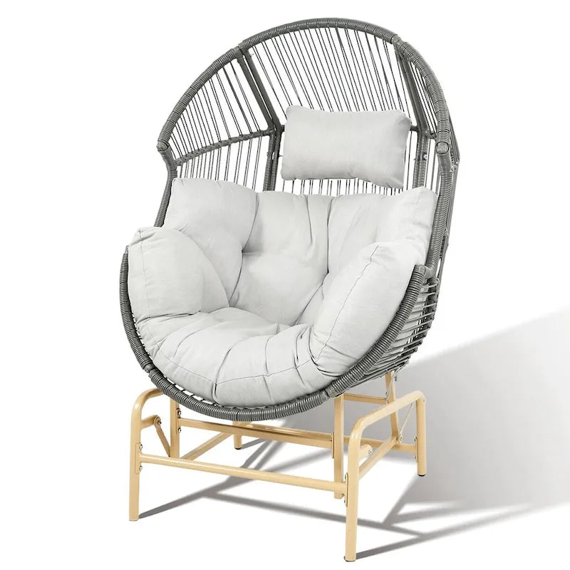 Patio Glider Egg Chair Rocking Egg Chair - Dark Grey