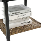 3 PCS Outdoor Rocking Rattan Set with Steel Frame