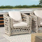 Everly 37.5 Woven Frame Barrel Deep Seating Patio Arm Chair