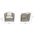 Everly 37.5 Woven Frame Barrel Deep Seating Patio Arm Chair