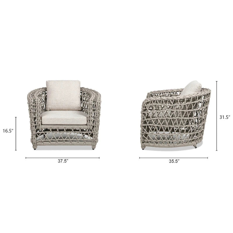 Everly 37.5 Woven Frame Barrel Deep Seating Patio Arm Chair
