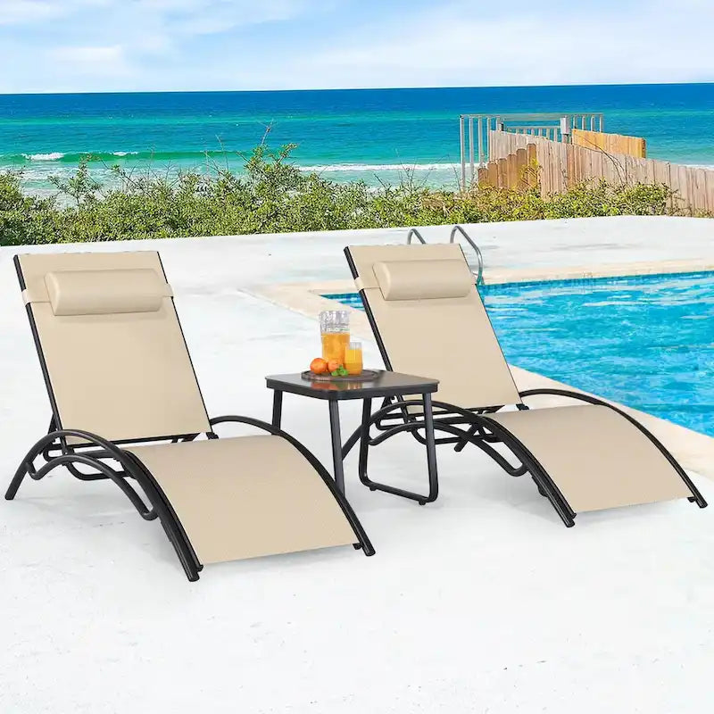 Lounge Chair And Side Table (3-Piece Set) - N/A