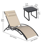 Lounge Chair And Side Table (3-Piece Set) - N/A