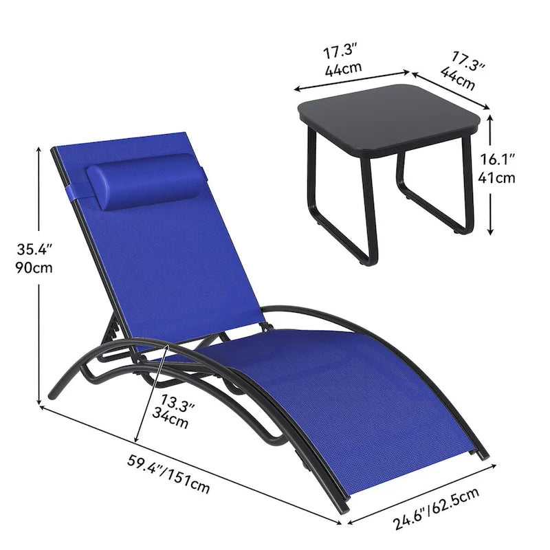 Lounge Chair And Side Table (3-Piece Set) - N/A