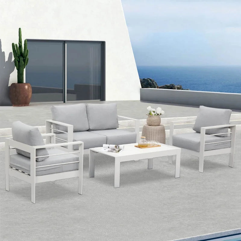 Royalcraft 4 Piece Aluminum Outdoor Patio Furniture Set