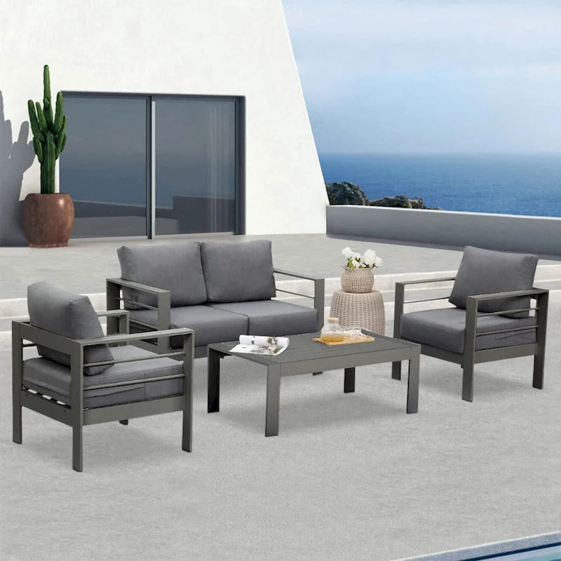 Royalcraft 4 Piece Aluminum Outdoor Patio Furniture Set