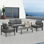Royalcraft 4 Piece Aluminum Outdoor Patio Furniture Set