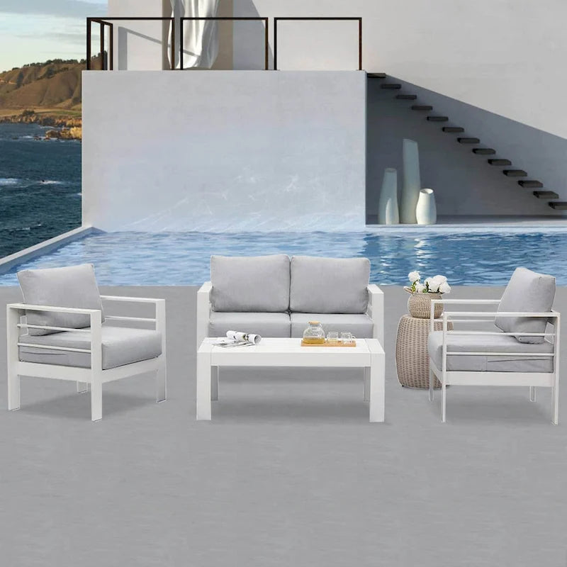 Royalcraft 4 Piece Aluminum Outdoor Patio Furniture Set