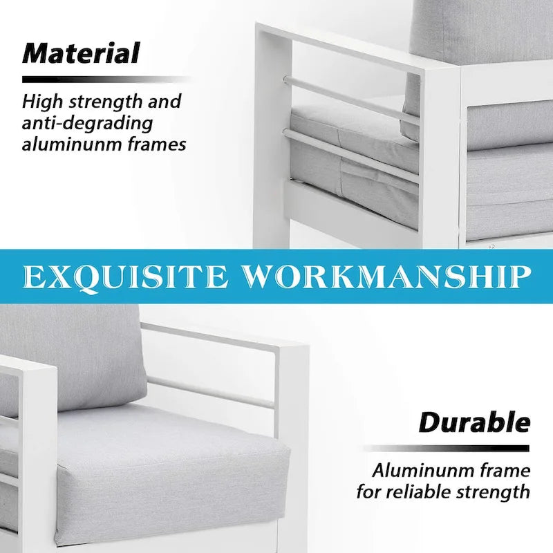 Royalcraft 4 Piece Aluminum Outdoor Patio Furniture Set