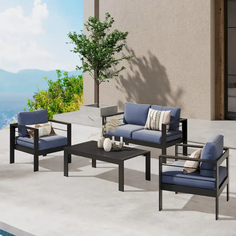 Royalcraft 4 Piece Aluminum Outdoor Patio Furniture Set
