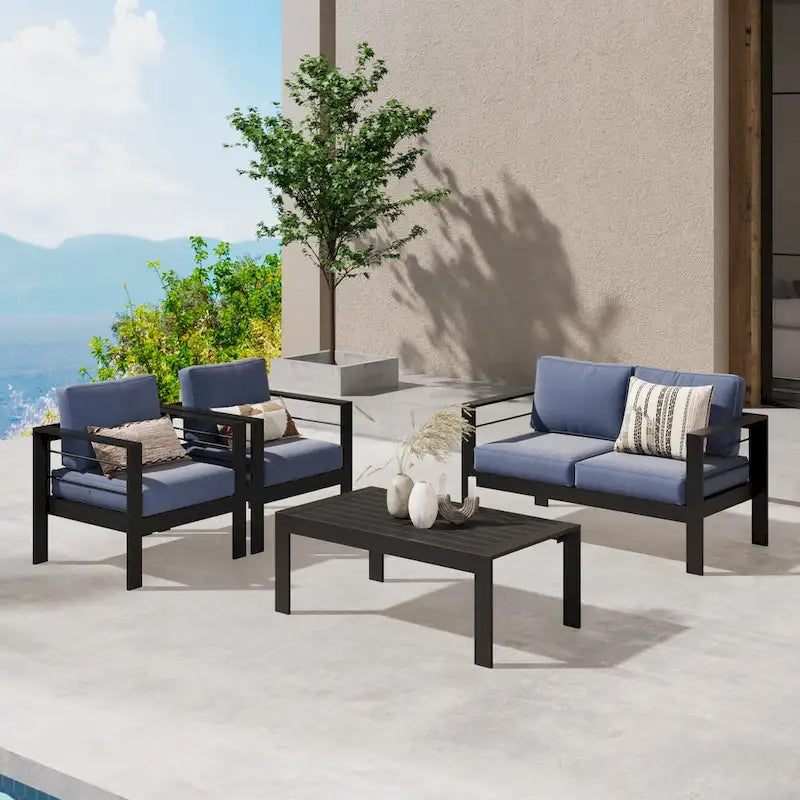Royalcraft 4 Piece Aluminum Outdoor Patio Furniture Set