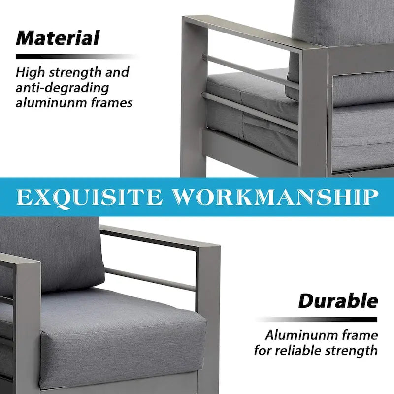 Royalcraft 4 Piece Aluminum Outdoor Patio Furniture Set