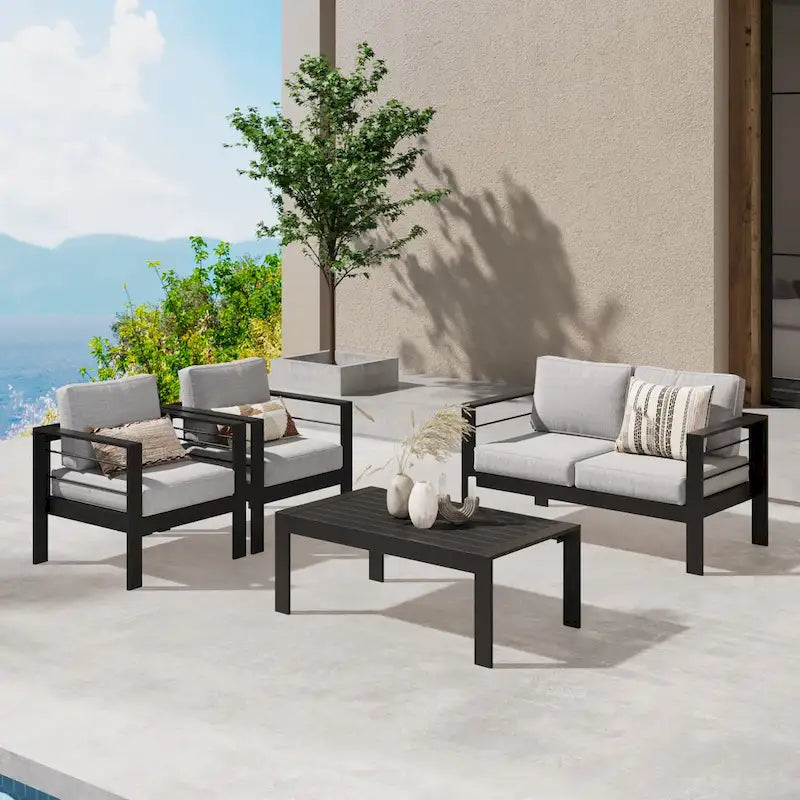 Royalcraft 4 Piece Aluminum Outdoor Patio Furniture Set